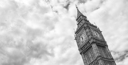 Big Ben with cloudy sky in black and white colors, london, uk  : Stock Photo or Stock Video Download rcfotostock photos, images and assets rcfotostock | RC Photo Stock.: