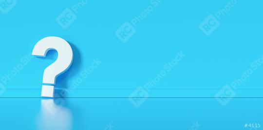 Big white question mark in front of blue wall with copy space as faq concept  : Stock Photo or Stock Video Download rcfotostock photos, images and assets rcfotostock | RC Photo Stock.: