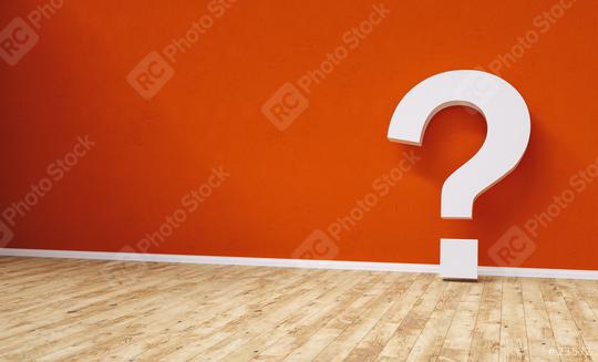 Big white question mark in front of red wall  : Stock Photo or Stock Video Download rcfotostock photos, images and assets rcfotostock | RC Photo Stock.: