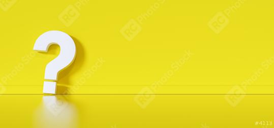 Big white question mark in front of yellow wall with copy space as faq concept  : Stock Photo or Stock Video Download rcfotostock photos, images and assets rcfotostock | RC Photo Stock.: