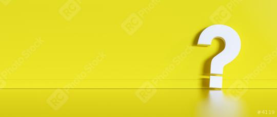 Big white question mark in front of yellow wall with copy space as faq concept  : Stock Photo or Stock Video Download rcfotostock photos, images and assets rcfotostock | RC Photo Stock.: