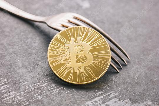 Bitcoin Cash (BCH) Fork, digital cryptocurrency concept image  : Stock Photo or Stock Video Download rcfotostock photos, images and assets rcfotostock | RC Photo Stock.: