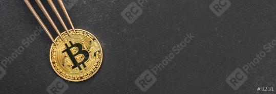 bitcoin Hard Fork Change, golden cryptocurrency coin, banner size, including copy space  : Stock Photo or Stock Video Download rcfotostock photos, images and assets rcfotostock | RC Photo Stock.: