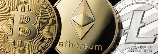 Bitcoin, Litecoin, Ethereum cryptocurrencys - New Digitla Money  : Stock Photo or Stock Video Download rcfotostock photos, images and assets rcfotostock | RC Photo Stock.:
