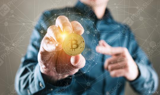 Bitcoin Trader - Trading Bitcoin Cryptocurrency Conceptual Finance Concept  : Stock Photo or Stock Video Download rcfotostock photos, images and assets rcfotostock | RC Photo Stock.: