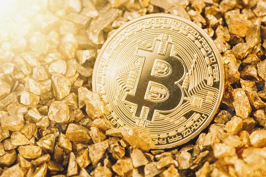 Bitcoin with gold nuggets  : Stock Photo or Stock Video Download rcfotostock photos, images and assets rcfotostock | RC Photo Stock.: