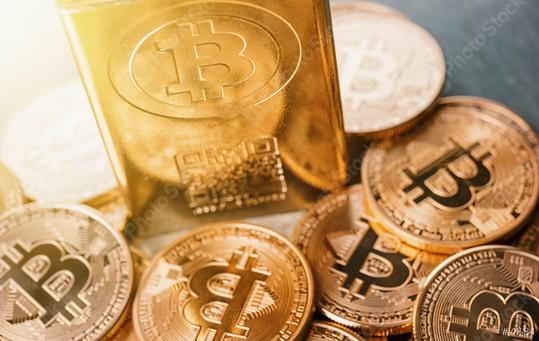 Bitcoins - new digital cryptocurrency  : Stock Photo or Stock Video Download rcfotostock photos, images and assets rcfotostock | RC Photo Stock.:
