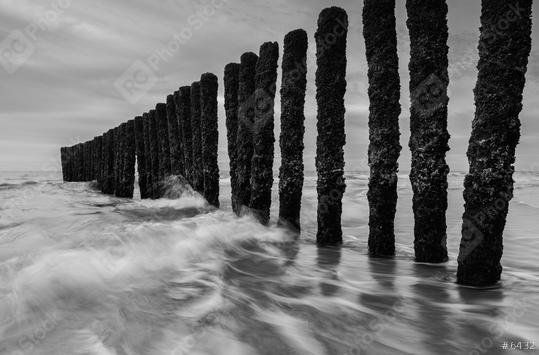 black and white breakwater at the north sea  : Stock Photo or Stock Video Download rcfotostock photos, images and assets rcfotostock | RC Photo Stock.: