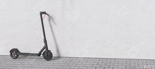 black e-scooter parked on a sidewalk at a wall for urban mobility. copyspace for your individual text.  : Stock Photo or Stock Video Download rcfotostock photos, images and assets rcfotostock | RC Photo Stock.: