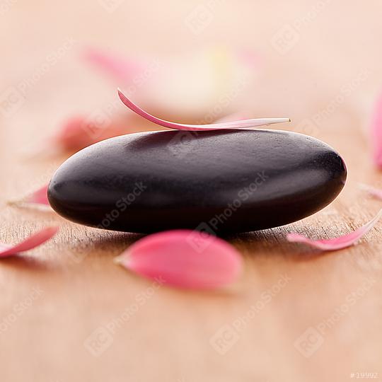 black stone with leaves on wooden background  : Stock Photo or Stock Video Download rcfotostock photos, images and assets rcfotostock | RC Photo Stock.: