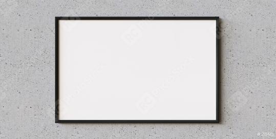 Blank black picture frame on concrete wall   : Stock Photo or Stock Video Download rcfotostock photos, images and assets rcfotostock | RC Photo Stock.: