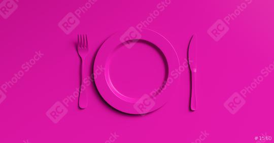 Blank purple plate mockup with fork and knife, top view. Clear ceramic dishware with set cutlery design. Empty purple  table ware for lunch or dinner in cafe. copyspace for your individual text.  : Stock Photo or Stock Video Download rcfotostock photos, images and assets rcfotostock | RC Photo Stock.: