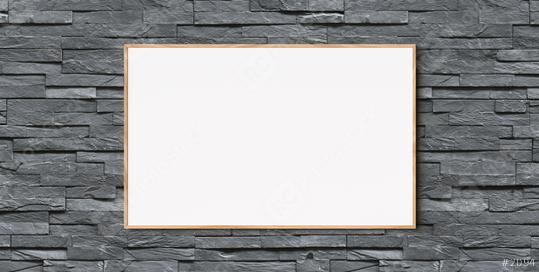 blank wooden frame hanging on brick wall as mock-up, copyspace for your individual text.  : Stock Photo or Stock Video Download rcfotostock photos, images and assets rcfotostock | RC Photo Stock.: