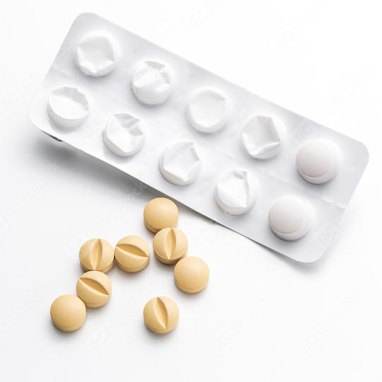 Blister packaging with orange Tablets pills flu doctor antibiotic pharmacy medicine medical  therapy   : Stock Photo or Stock Video Download rcfotostock photos, images and assets rcfotostock | RC Photo Stock.: