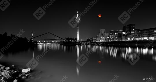 blood moon over Dusseldorf city  : Stock Photo or Stock Video Download rcfotostock photos, images and assets rcfotostock | RC Photo Stock.: