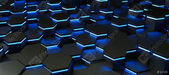 Blue neon uv abstract hexagons background pattern 3D rendering - Illustration   : Stock Photo or Stock Video Download rcfotostock photos, images and assets rcfotostock | RC Photo Stock.:
