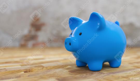 blue Piggy bank old with brick wall, copyspace for your individual text.  : Stock Photo or Stock Video Download rcfotostock photos, images and assets rcfotostock | RC Photo Stock.: