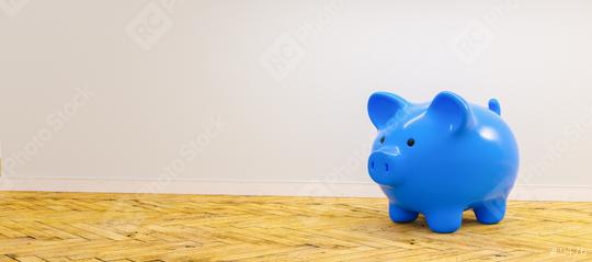 blue Piggy Bank, Savings, Currency.  - copyspace for your individual text.  : Stock Photo or Stock Video Download rcfotostock photos, images and assets rcfotostock | RC Photo Stock.: