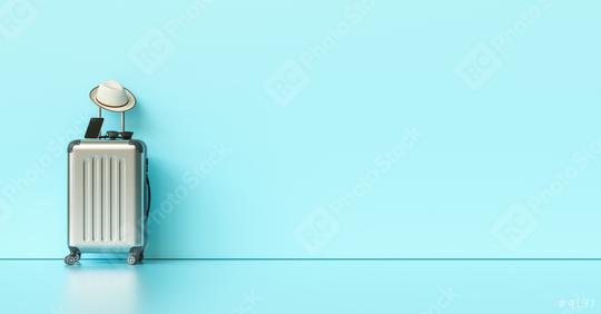 Blue suitcase with sun glasses, smartphone and hat on pastel blue background. travel concept, with copy space for individual text  : Stock Photo or Stock Video Download rcfotostock photos, images and assets rcfotostock | RC Photo Stock.: