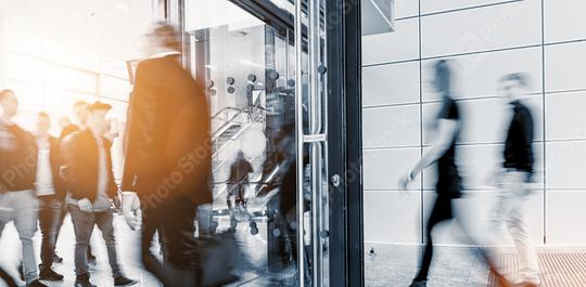 blurred business people at rush hour at a trade fair  : Stock Photo or Stock Video Download rcfotostock photos, images and assets rcfotostock | RC Photo Stock.: