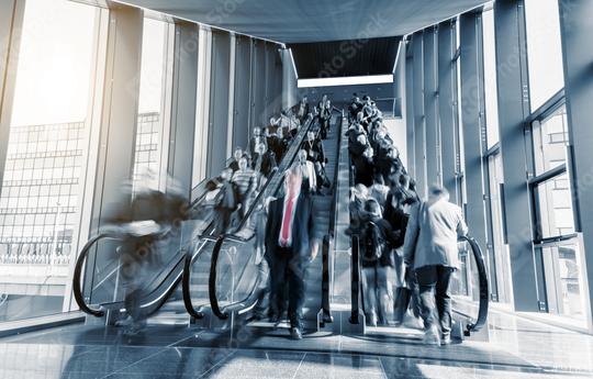 blurred business people rushing at a escalator  : Stock Photo or Stock Video Download rcfotostock photos, images and assets rcfotostock | RC Photo Stock.: