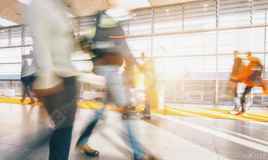 blurred commuters at a trade fair   : Stock Photo or Stock Video Download rcfotostock photos, images and assets rcfotostock | RC Photo Stock.: