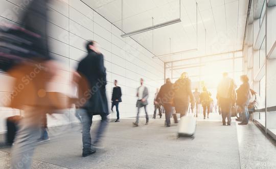 Blurred commuters at a trade fair  : Stock Photo or Stock Video Download rcfotostock photos, images and assets rcfotostock | RC Photo Stock.: