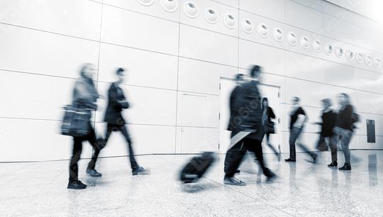 Blurred Commuters walking in a modern floor  : Stock Photo or Stock Video Download rcfotostock photos, images and assets rcfotostock | RC Photo Stock.: