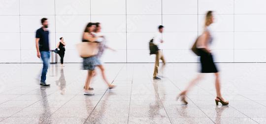 blurred commuters walking in a modern hall  : Stock Photo or Stock Video Download rcfotostock photos, images and assets rcfotostock | RC Photo Stock.: