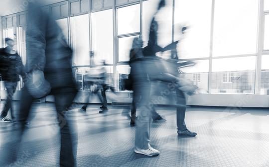 blurred commuters walking in a walkway  : Stock Photo or Stock Video Download rcfotostock photos, images and assets rcfotostock | RC Photo Stock.:
