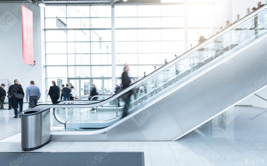 blurred Exhibition visitors at a escalator  : Stock Photo or Stock Video Download rcfotostock photos, images and assets rcfotostock | RC Photo Stock.: