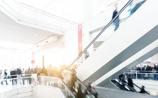 blurred Exhibition visitors at a escalator  : Stock Photo or Stock Video Download rcfotostock photos, images and assets rcfotostock | RC Photo Stock.: