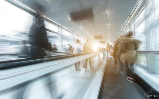blurred Exhibition visitors rushing on a escalator  : Stock Photo or Stock Video Download rcfotostock photos, images and assets rcfotostock | RC Photo Stock.: