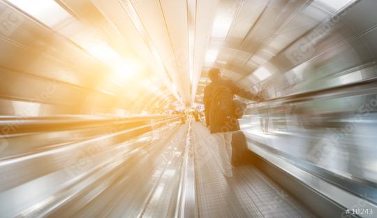 blurred passengers on a walkway tunnel  : Stock Photo or Stock Video Download rcfotostock photos, images and assets rcfotostock | RC Photo Stock.: