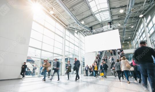 blurred people at a trade show, including copy space banner   : Stock Photo or Stock Video Download rcfotostock photos, images and assets rcfotostock | RC Photo Stock.: