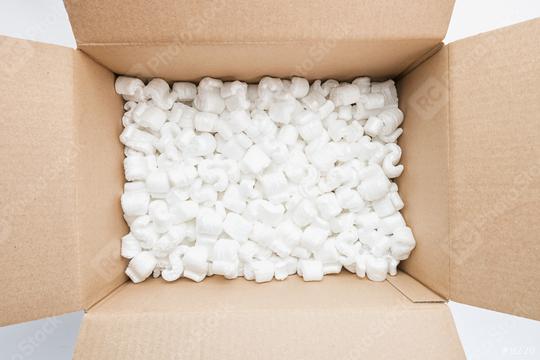 Box full of packing peanuts, uncluding copy space  : Stock Photo or Stock Video Download rcfotostock photos, images and assets rcfotostock | RC Photo Stock.: