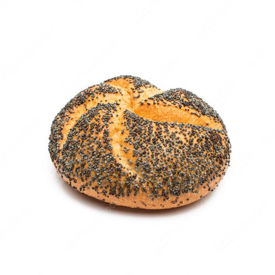 bread roll covered with poppy seeds isolated on white background  : Stock Photo or Stock Video Download rcfotostock photos, images and assets rcfotostock | RC Photo Stock.: