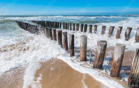 Breakwaters in with waves on the beach at the north sea  : Stock Photo or Stock Video Download rcfotostock photos, images and assets rcfotostock | RC-Photo-Stock.: