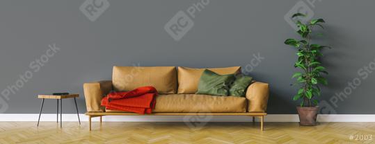 Bright sofa in the living room with room for a canvas on the wall   : Stock Photo or Stock Video Download rcfotostock photos, images and assets rcfotostock | RC Photo Stock.: