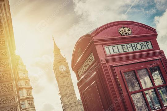 British Phone Booth with Big Ben in London, United Kingdom  : Stock Photo or Stock Video Download rcfotostock photos, images and assets rcfotostock | RC Photo Stock.: