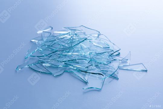 Broken window glas heap on blue gray background  : Stock Photo or Stock Video Download rcfotostock photos, images and assets rcfotostock | RC Photo Stock.: