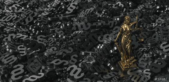 Bronze lady with scale, symbol of justice and law with black paragraphs background  : Stock Photo or Stock Video Download rcfotostock photos, images and assets rcfotostock | RC Photo Stock.: