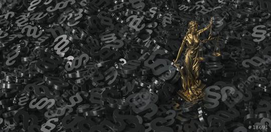 Bronze lady with scale, symbol of justice and law with black paragraphs background  : Stock Photo or Stock Video Download rcfotostock photos, images and assets rcfotostock | RC Photo Stock.: