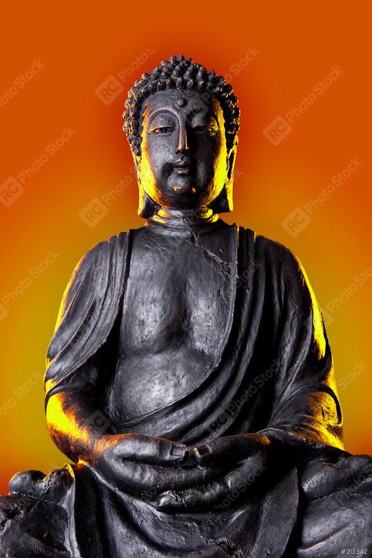 Buddha statue with glow against black background  : Stock Photo or Stock Video Download rcfotostock photos, images and assets rcfotostock | RC-Photo-Stock.: