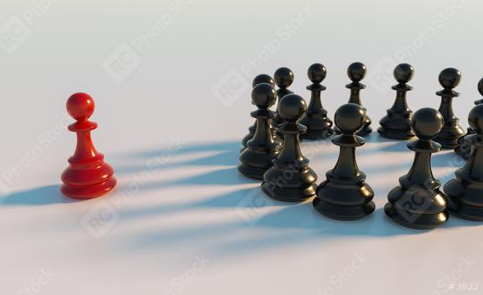 bullying concept, red pawn of chess, standing out from the crowd of blacks  : Stock Photo or Stock Video Download rcfotostock photos, images and assets rcfotostock | RC Photo Stock.: