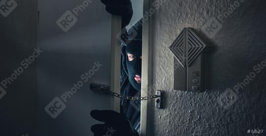 Burglar Breaking Into the House door at night  : Stock Photo or Stock Video Download rcfotostock photos, images and assets rcfotostock | RC Photo Stock.: