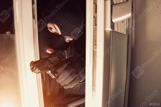 burglar using gun to break into a house  : Stock Photo or Stock Video Download rcfotostock photos, images and assets rcfotostock | RC-Photo-Stock.: