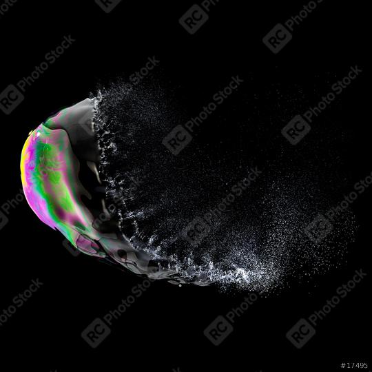 burst Soap Bubble in colorful colors on black background  : Stock Photo or Stock Video Download rcfotostock photos, images and assets rcfotostock | RC Photo Stock.: