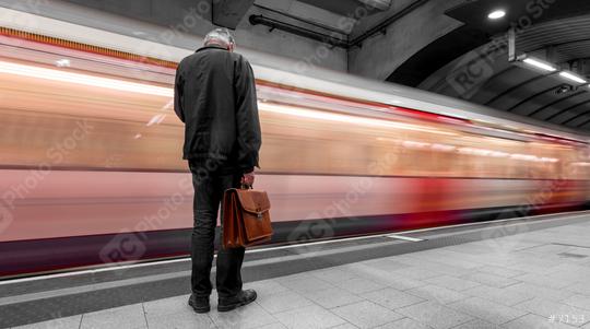 Business Commuter waiting for the next train in the London Underground  : Stock Photo or Stock Video Download rcfotostock photos, images and assets rcfotostock | RC Photo Stock.: