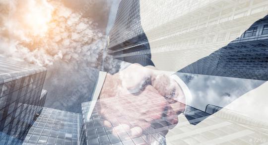 Business partnership meeting Successful handshake after good deal. skyscraper on the background  : Stock Photo or Stock Video Download rcfotostock photos, images and assets rcfotostock | RC Photo Stock.: